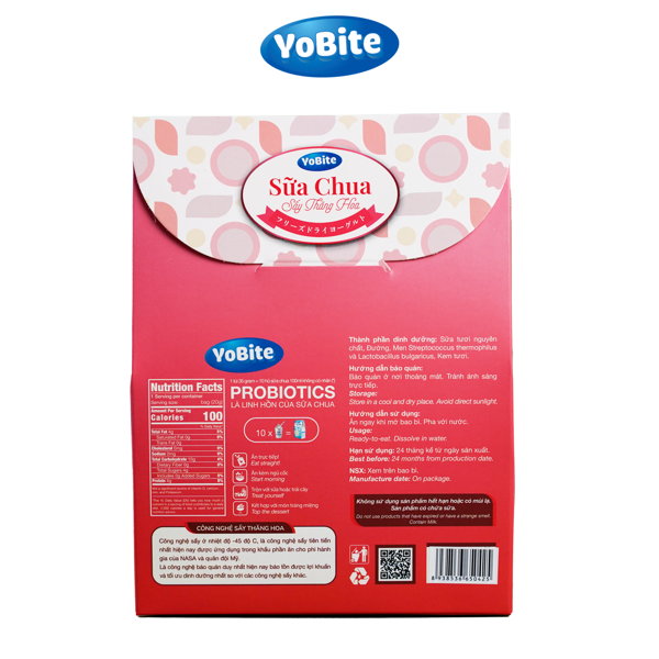 Sữa Chua Sấy Thăng Hoa - YoBite Healthy - Vị Dâu Tây - 30gr