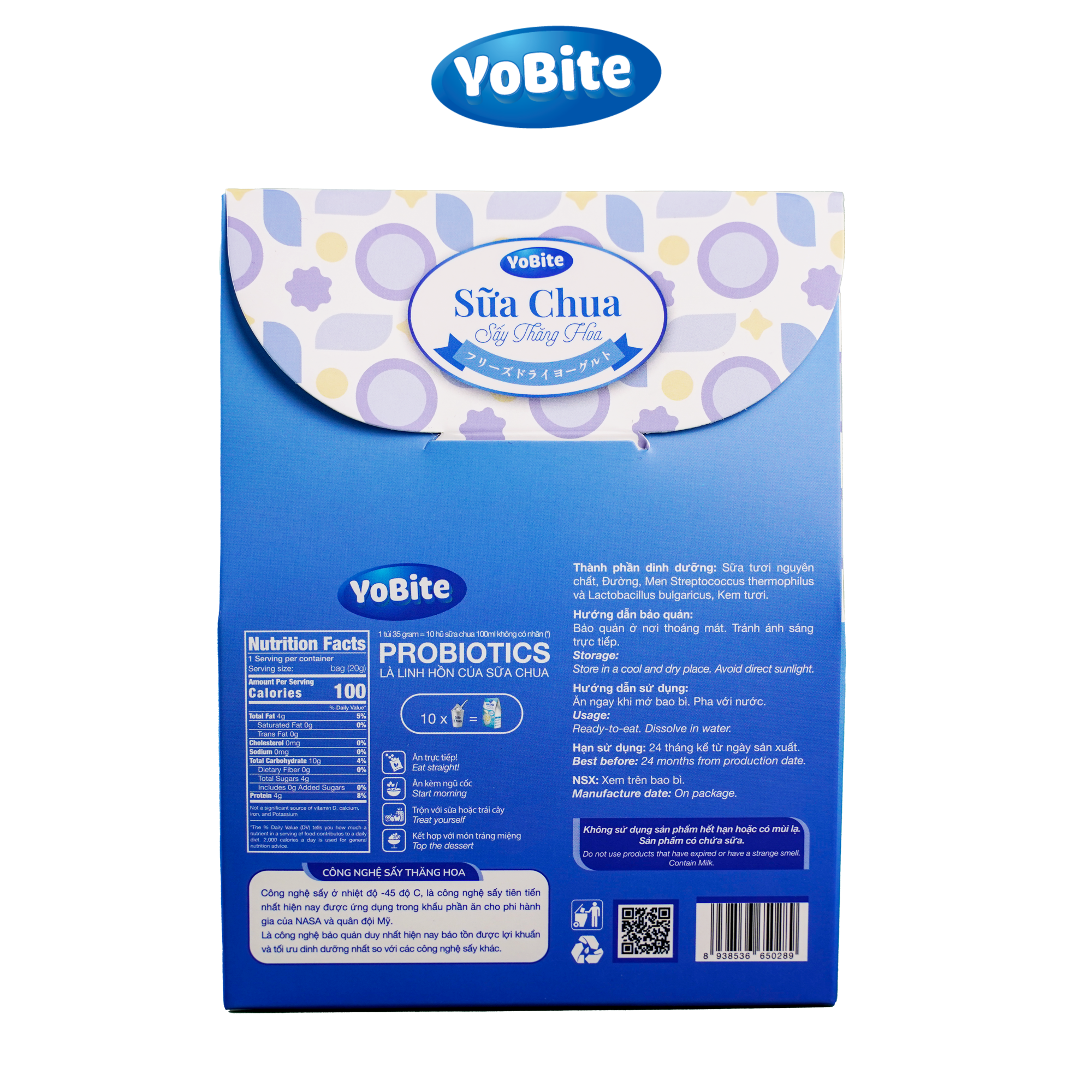  Sữa Chua Sấy Thăng Hoa - YoBite Healthy - Vị Việt Quất - 30gr 