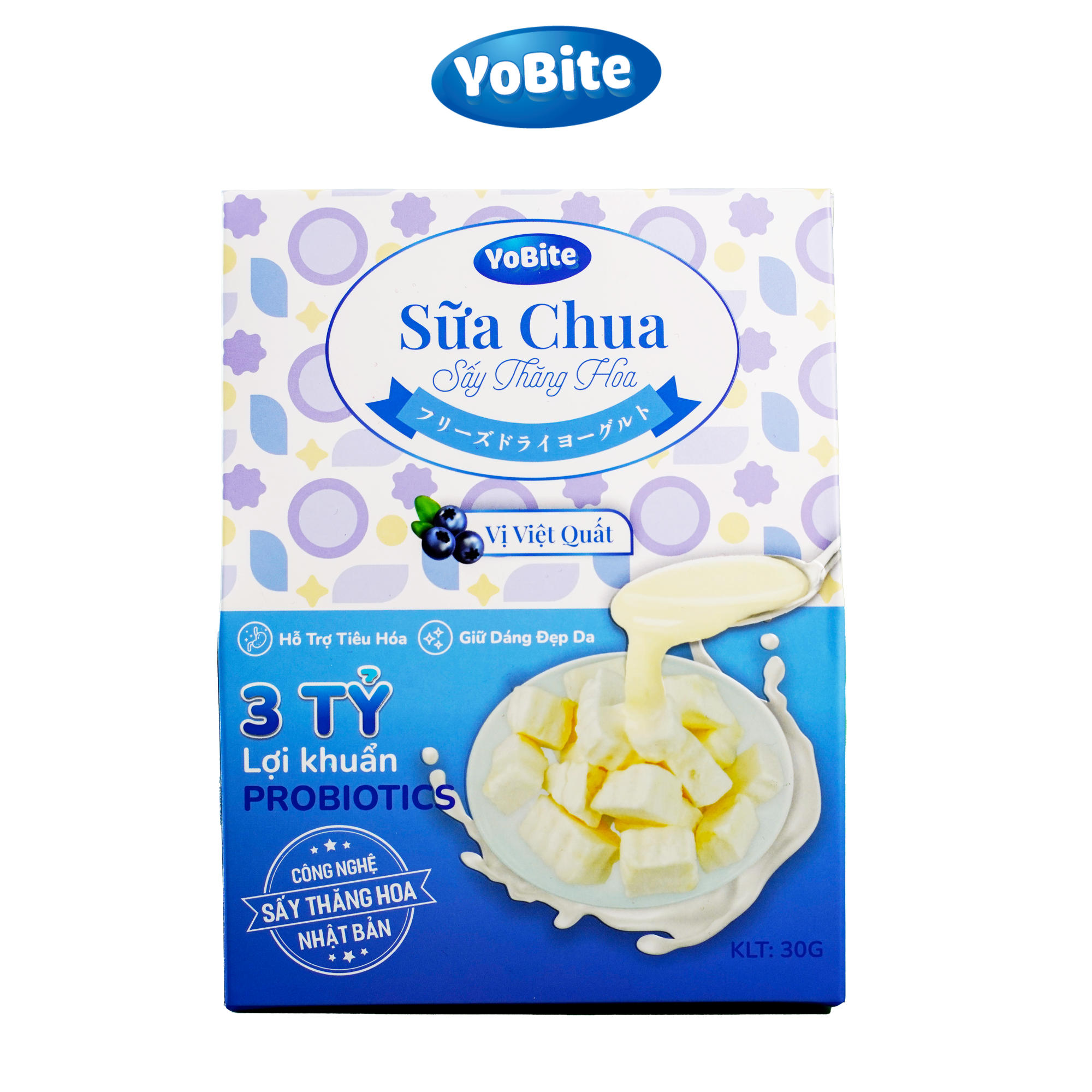  Sữa Chua Sấy Thăng Hoa - YoBite Healthy - Vị Việt Quất - 30gr 