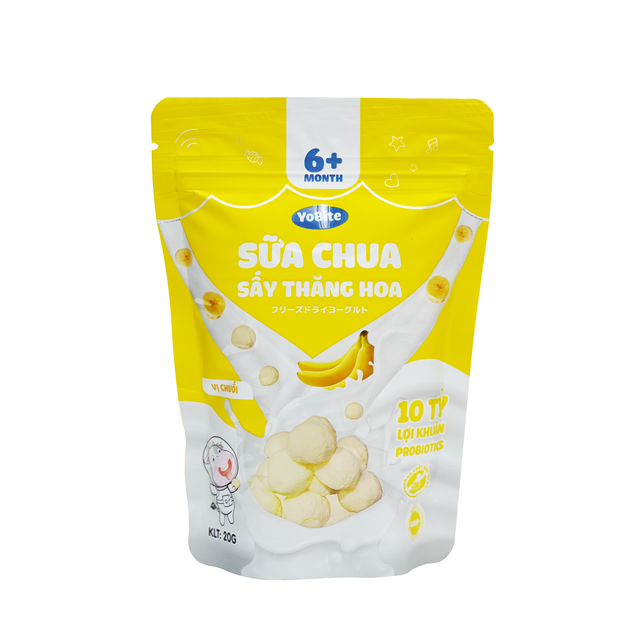  Sữa Chua Sấy Khô Cho Bé 20gr - Vị Chuối - Phiên Bản Mới 