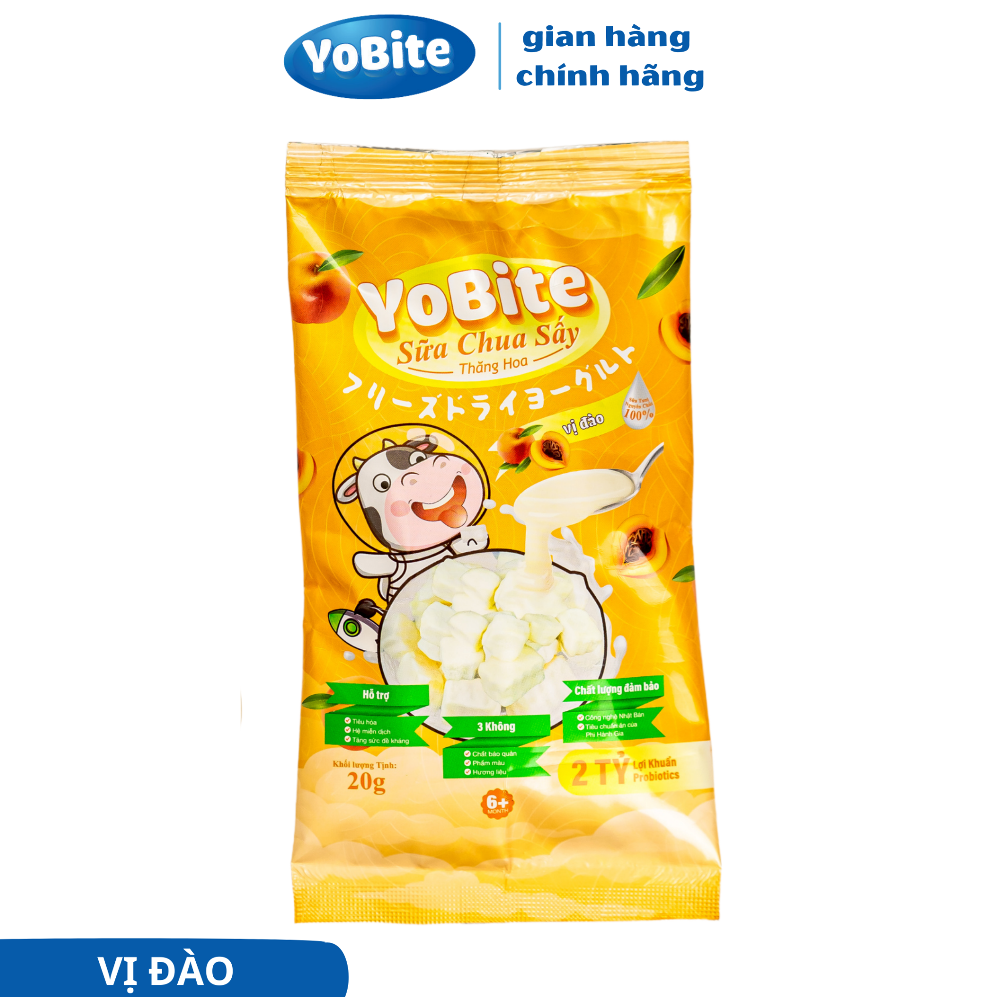  Combo 4 Túi Sữa Chua Khô Sấy Thăng Hoa YOBITE Mix Vị 20gr 