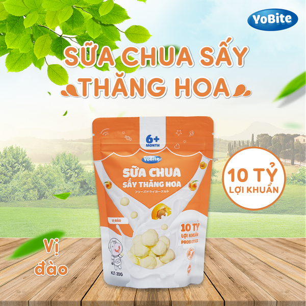 Sữa Chua Sấy Khô Cho Bé 20gr - Vị Đào - Phiên Bản Mới