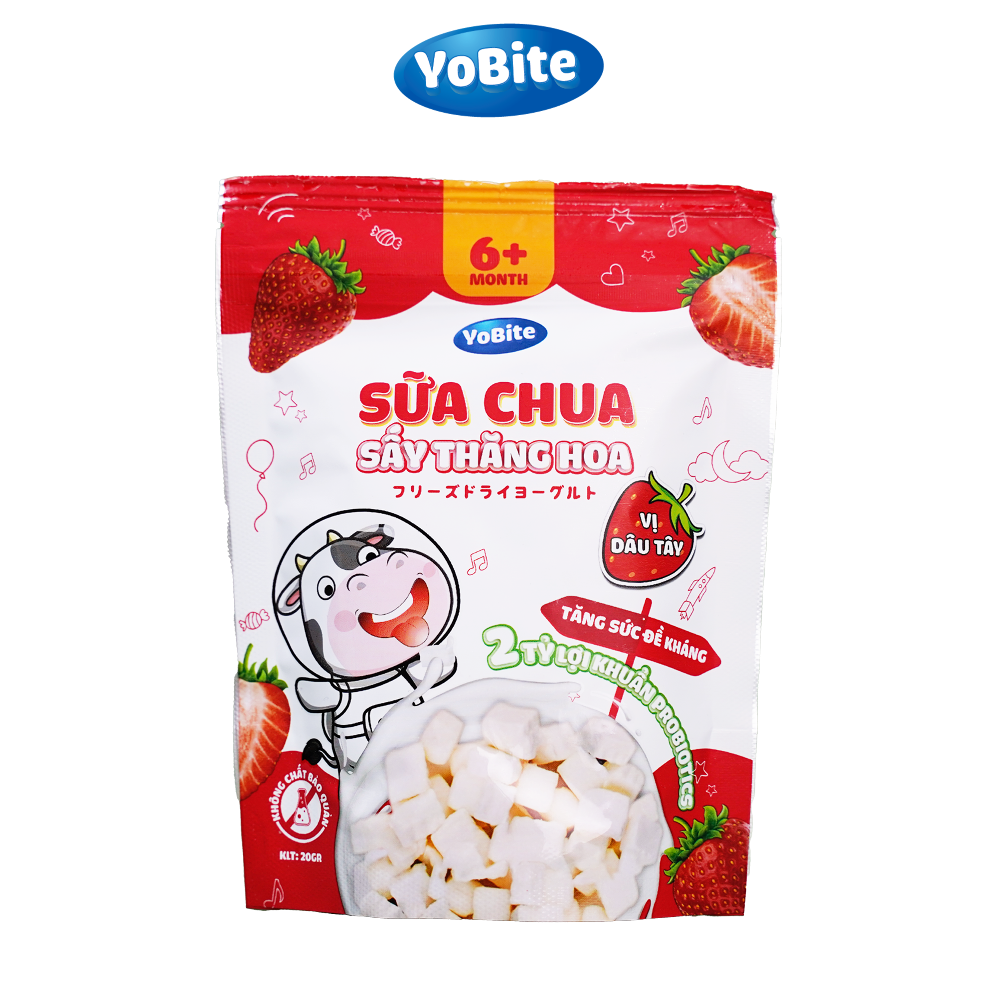  Sữa Chua Sấy Thăng Hoa YoBite - Vị Dâu Tây - 20gr 