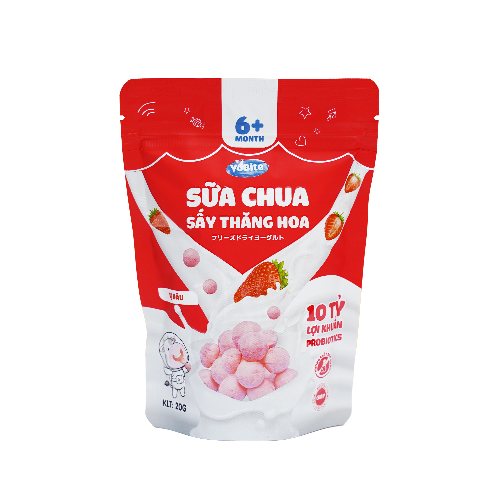  Sữa Chua Sấy Khô Cho Bé 20gr - Vị Dâu Tây - Phiên Bản Mới 