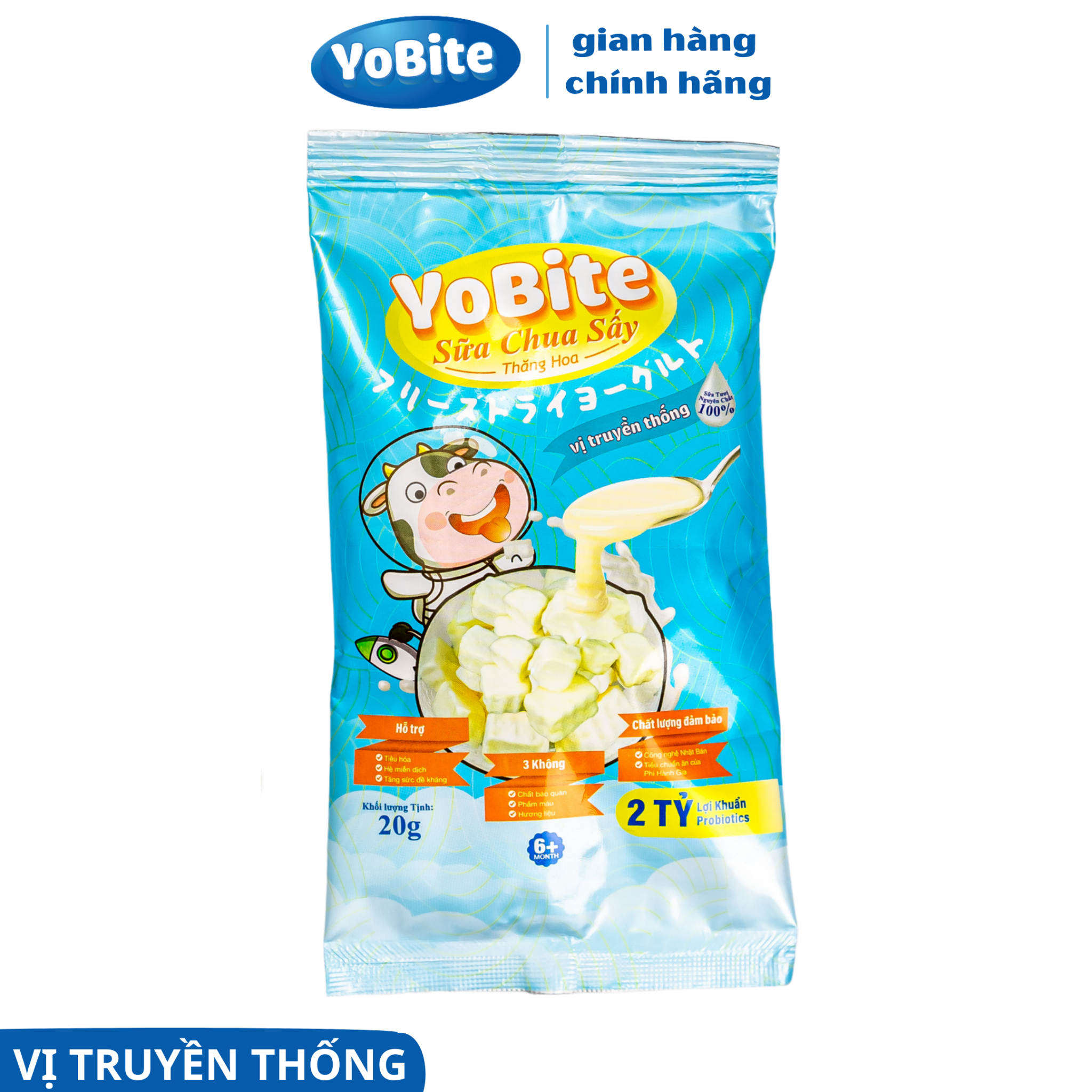  Combo 4 Túi Sữa Chua Khô Sấy Thăng Hoa YOBITE Mix Vị 20gr 