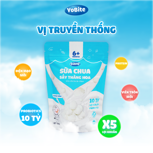 Sữa Chua Sấy Khô Cho Bé 20gr - Vị Truyền Thống - Phiên Bản Mới
