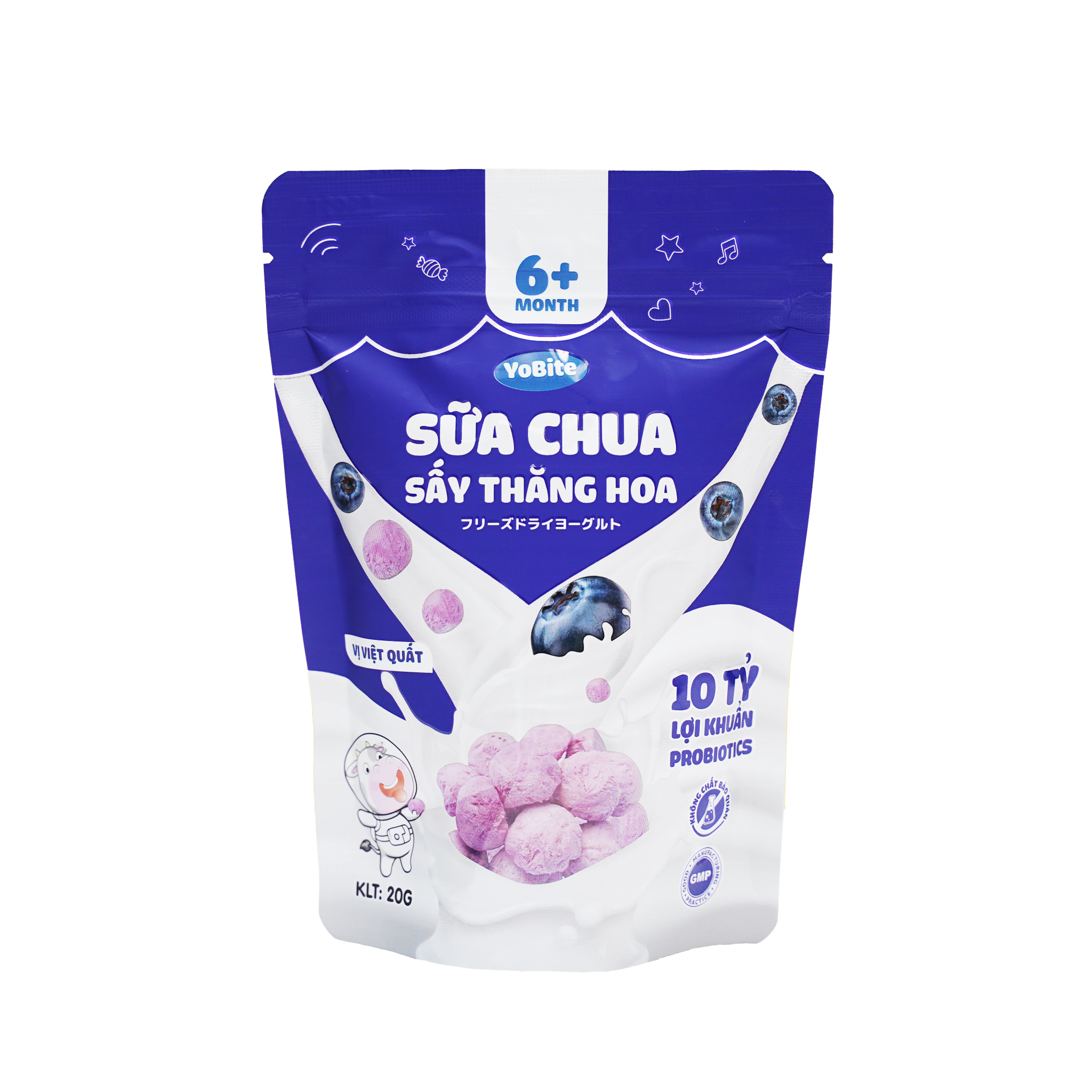  Sữa Chua Sấy Khô Cho Bé 20gr - Vị Việt Quất - Phiên Bản Mới 