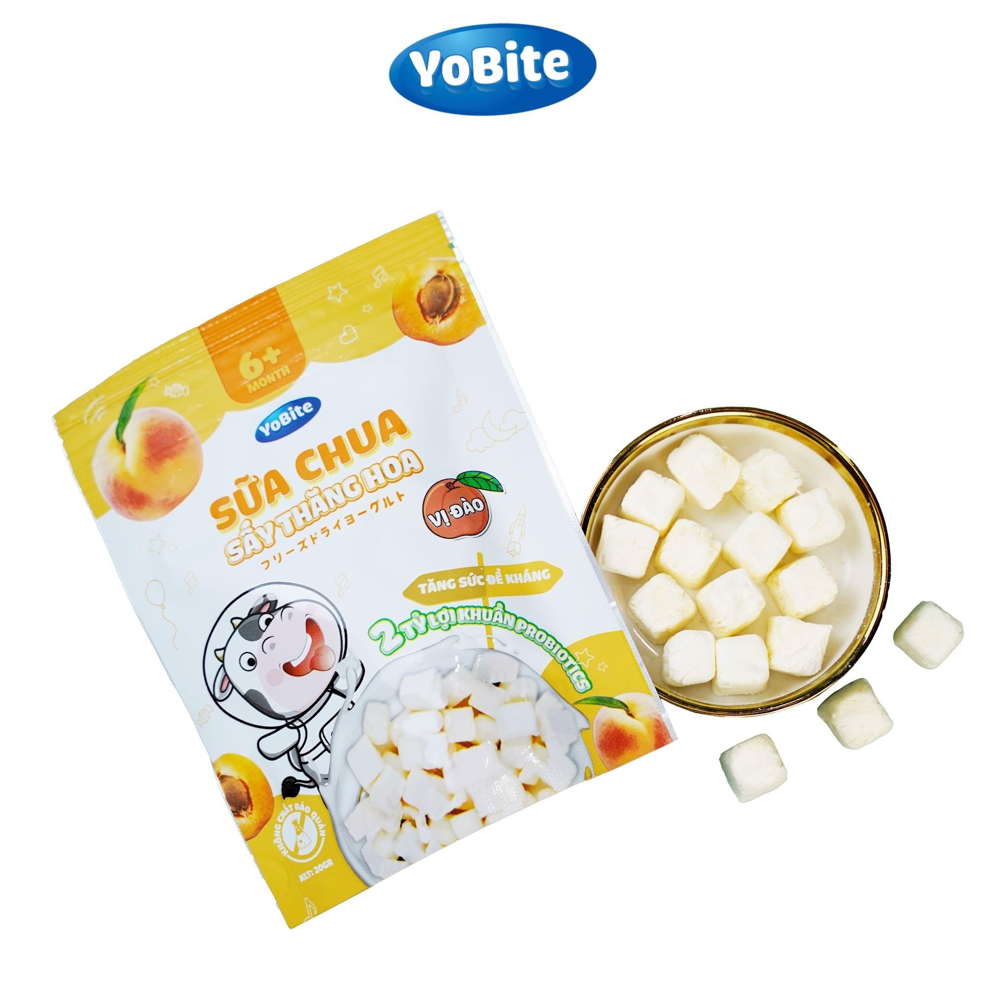  Combo 4 Túi Mix Vị x 20gr - Sữa Chua Khô Sấy Thăng Hoa YoBite 