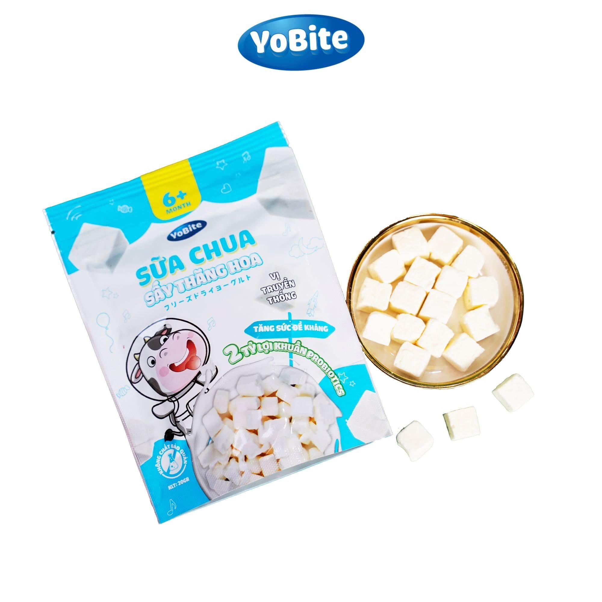  Combo 4 Túi Mix Vị x 20gr - Sữa Chua Khô Sấy Thăng Hoa YoBite 