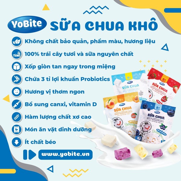 Combo 4 Túi Mix Vị x 20gr - Sữa Chua Khô Sấy Thăng Hoa YoBite
